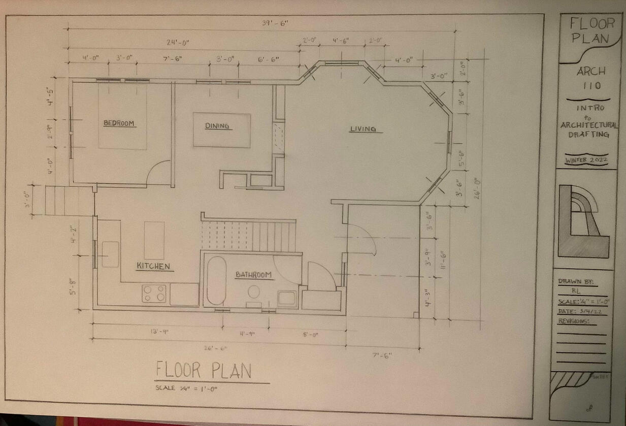 Drawing - Architectural Floor Plan of the house from 'UP'